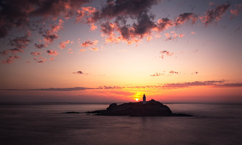 Godrevy Lighthouse sunset No1